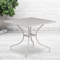Flash Furniture CO-6-SIL-GG 35.5" Steel Patio Table in Gray